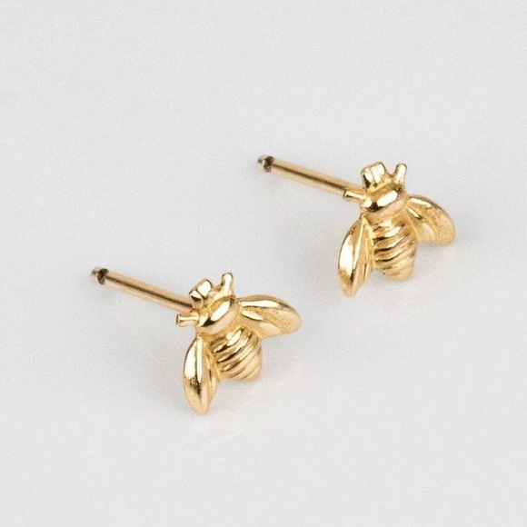 NEW 18K YELLOW GOLD 🐝 EARRINGS - Picture 2 of 4
